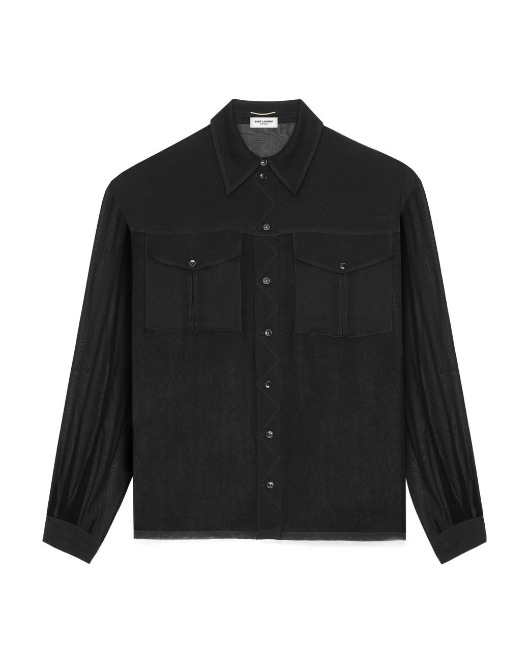 Saint Laurent Black Buttoned Long-Sleeved Shirt