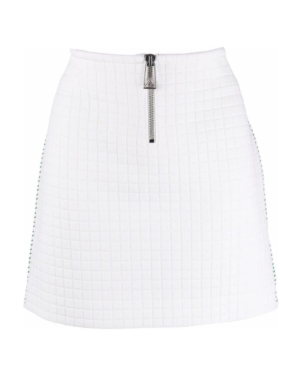Bottega Veneta White Contrast Stitching Mini Skirt