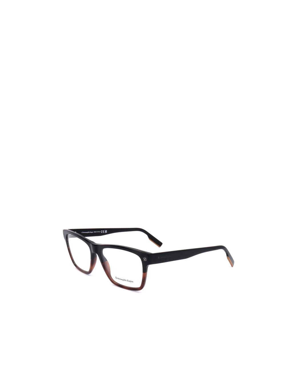 Zegna White Rectangle Frame Glasses for men