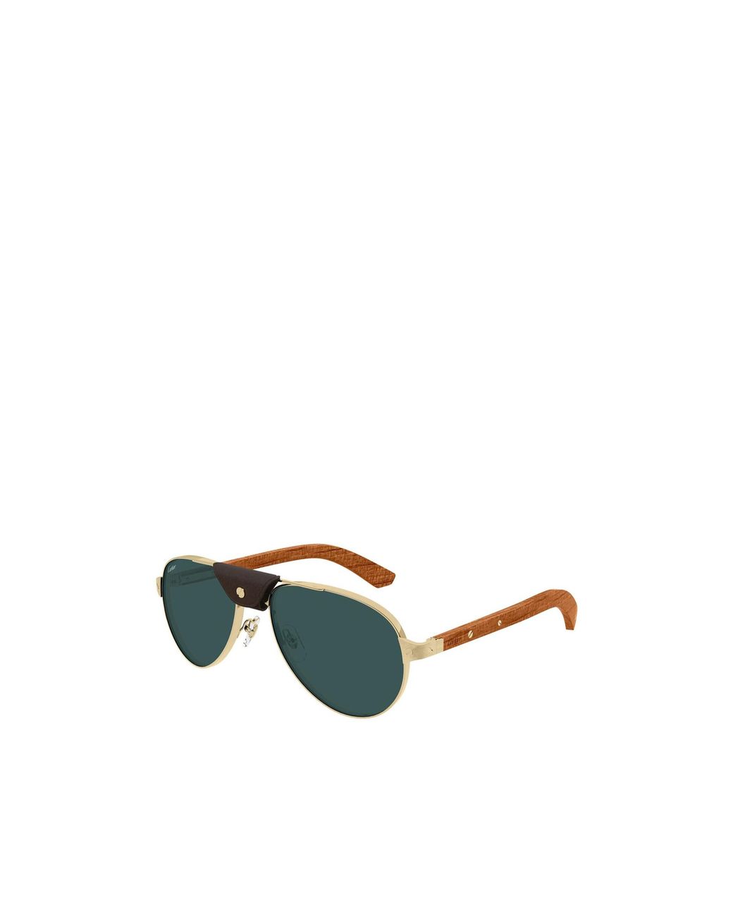 Cartier Green Aviator Brow-Bar Sunglasses for men