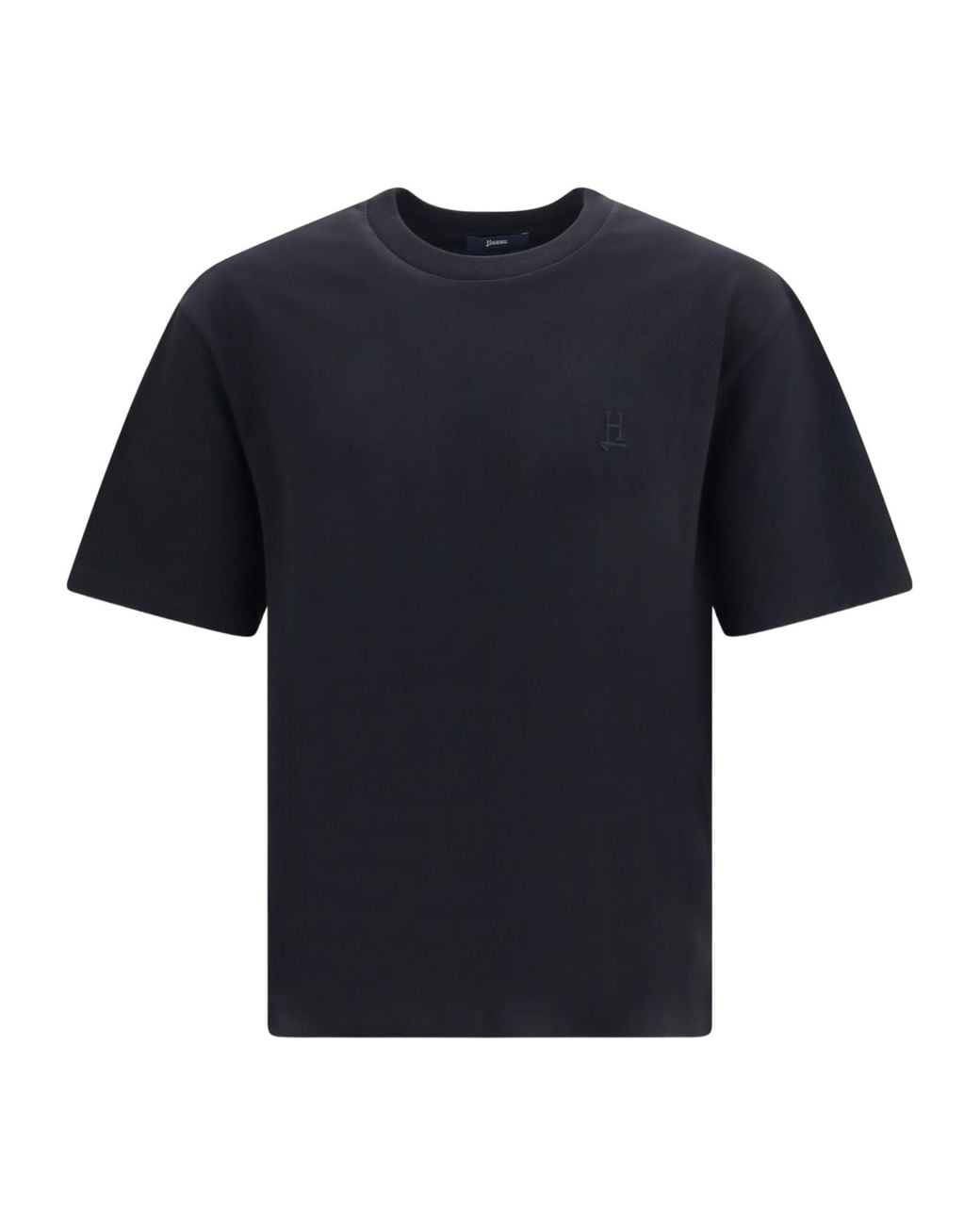 Herno Black Logo-Embroidered T-Shirt for men