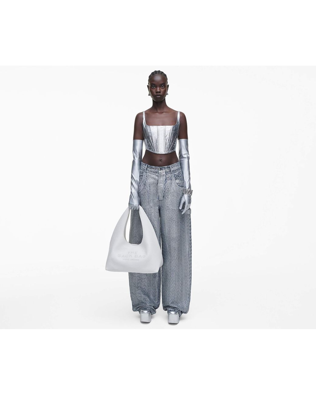 Marc Jacobs Gray The Sack Leather Hobo Bag