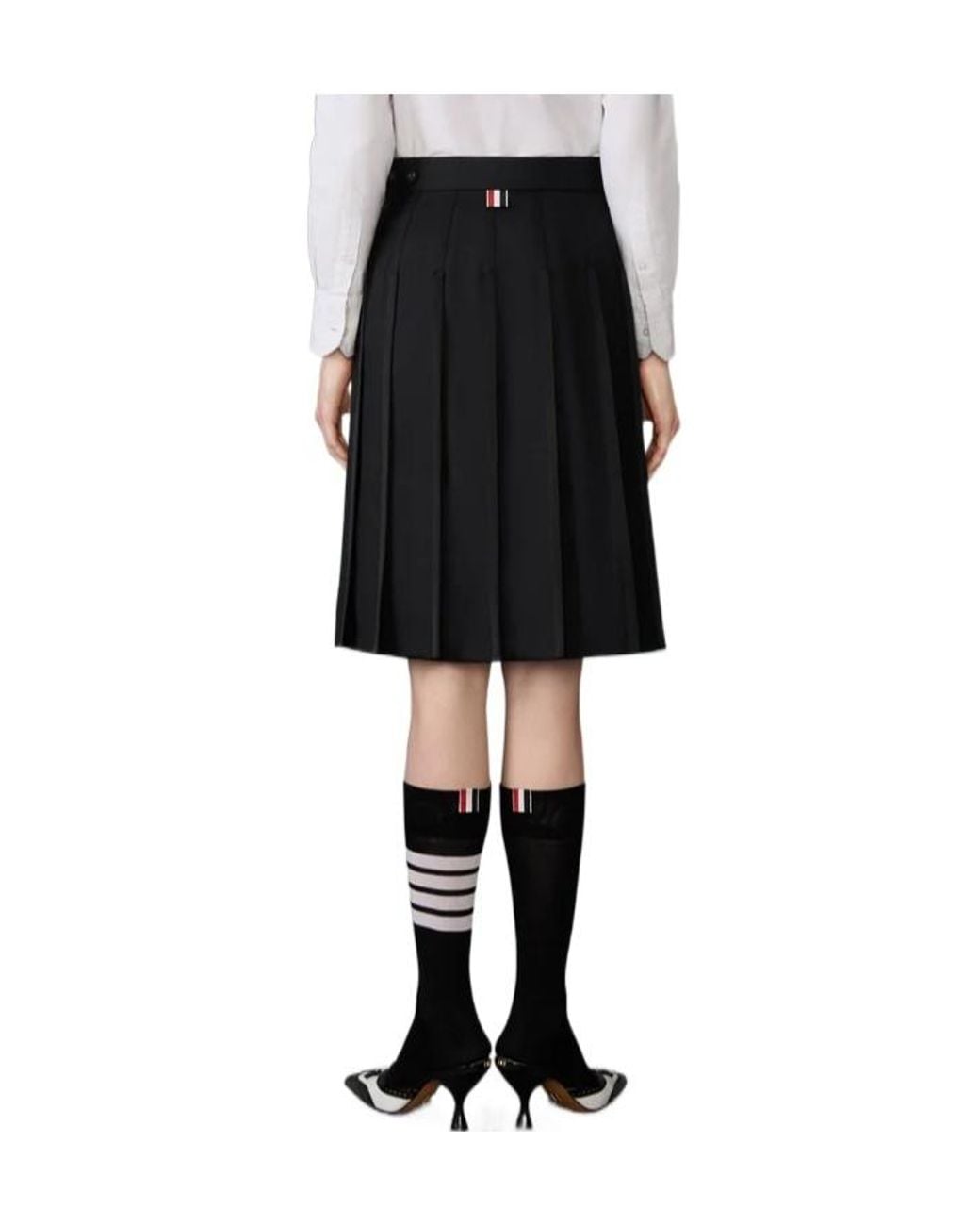 Thom Browne Black Super 120's Twill Pleated Skirt