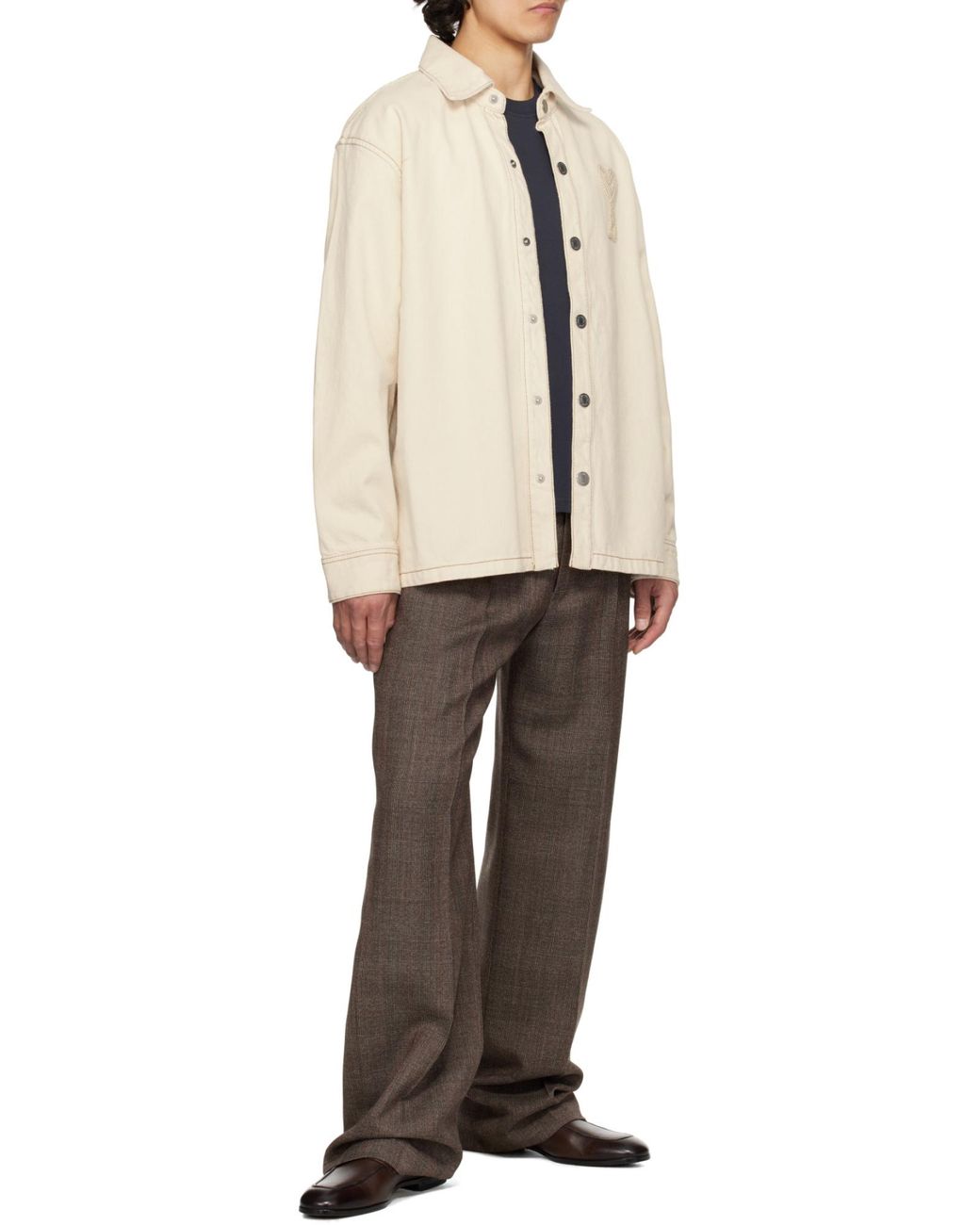 AMI Natural Lapel Long Sleeve Shirt for men