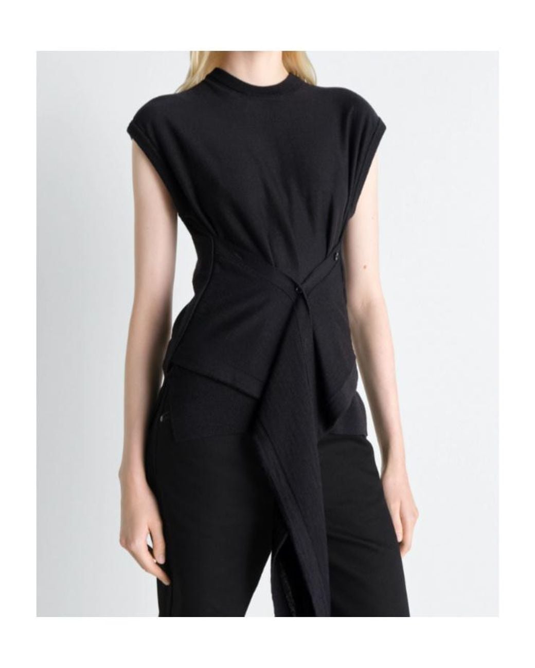 Lemaire Black Sleeveless Buttoned Knitted Top