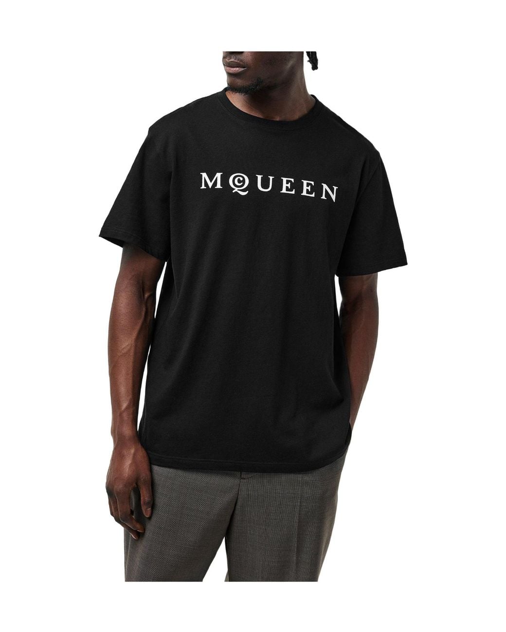 McQueen Black Classic Logo T-Shirt for men