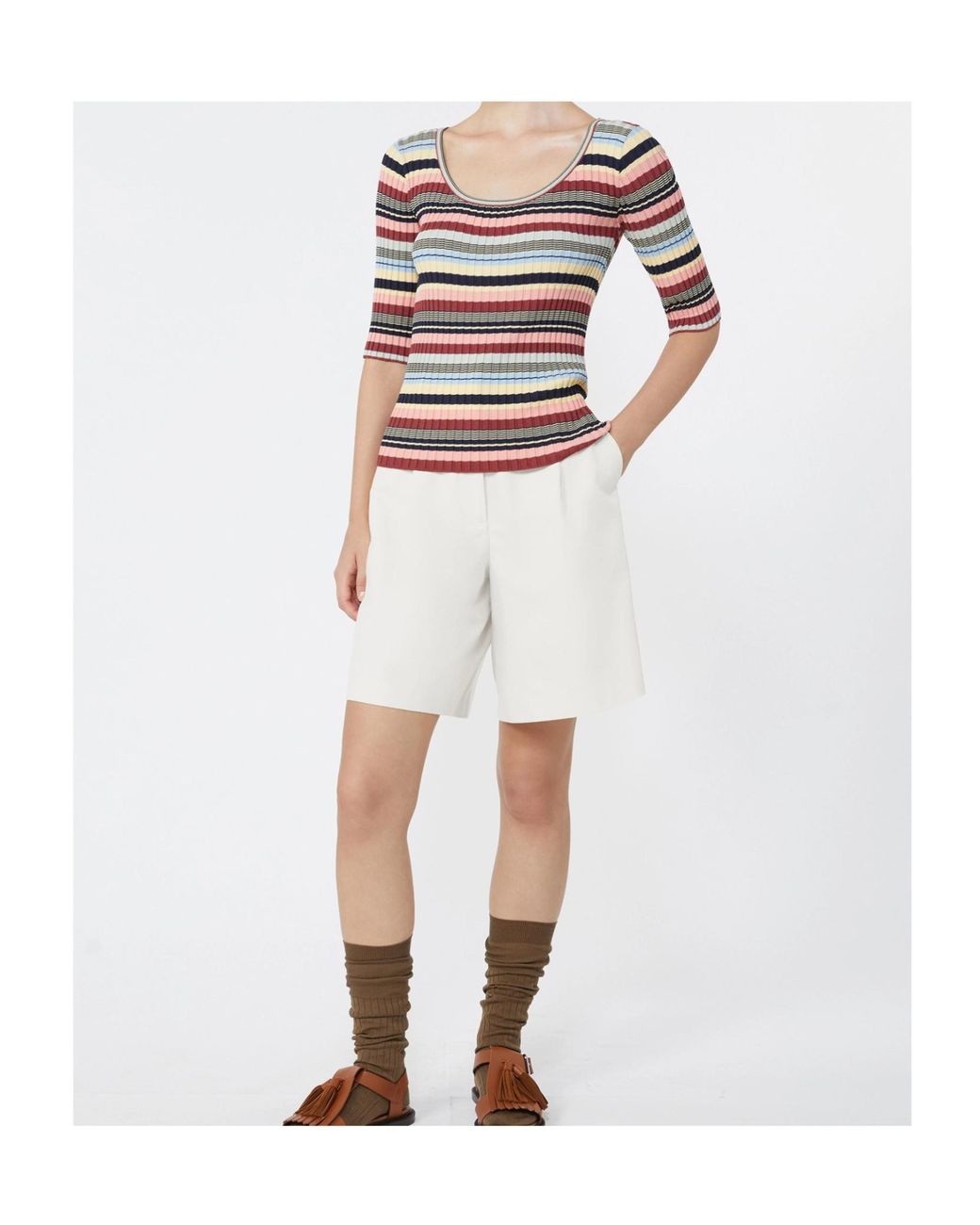 Weekend by Maxmara Multicolor Stretch Ribbed Jumper