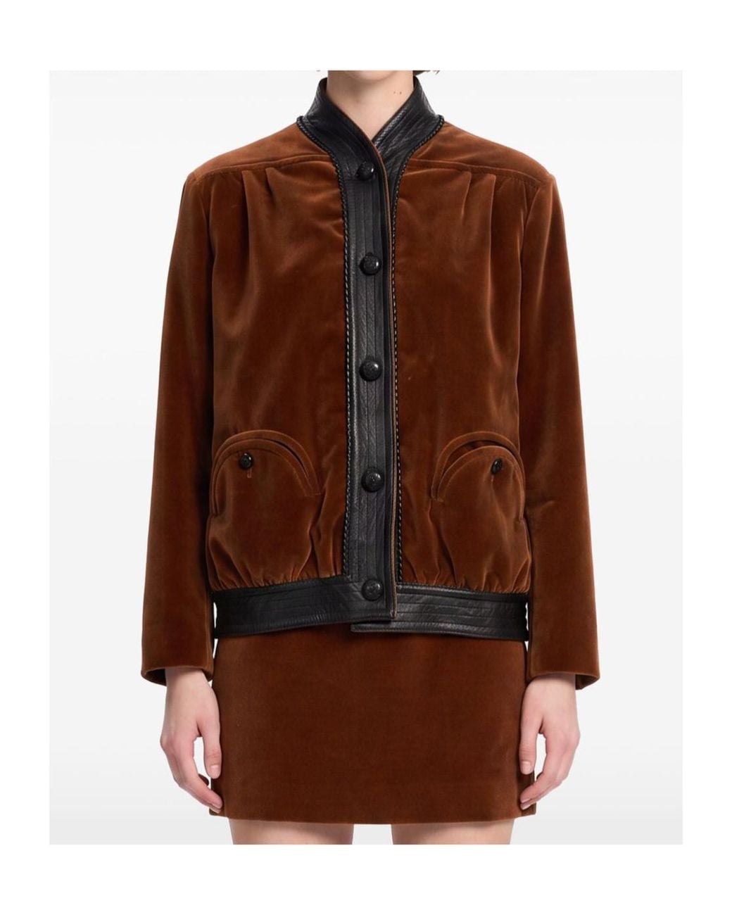 Blazé Milano Brown Blazé Milano Jealousy Long-Sleeved Buttoned Jacket