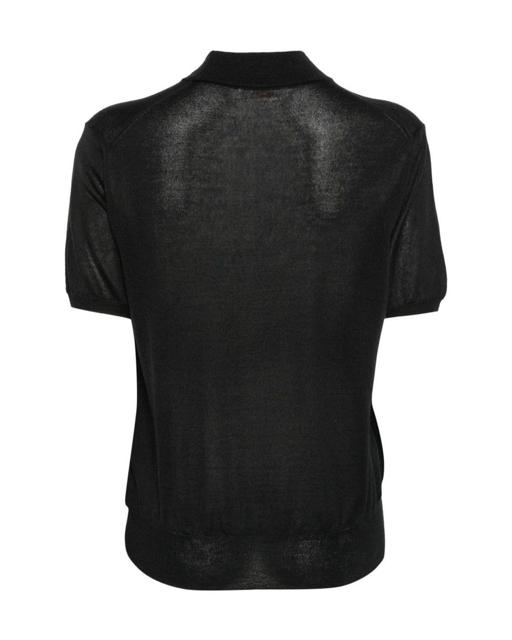 Zanone Black Short-Sleeve Sweater