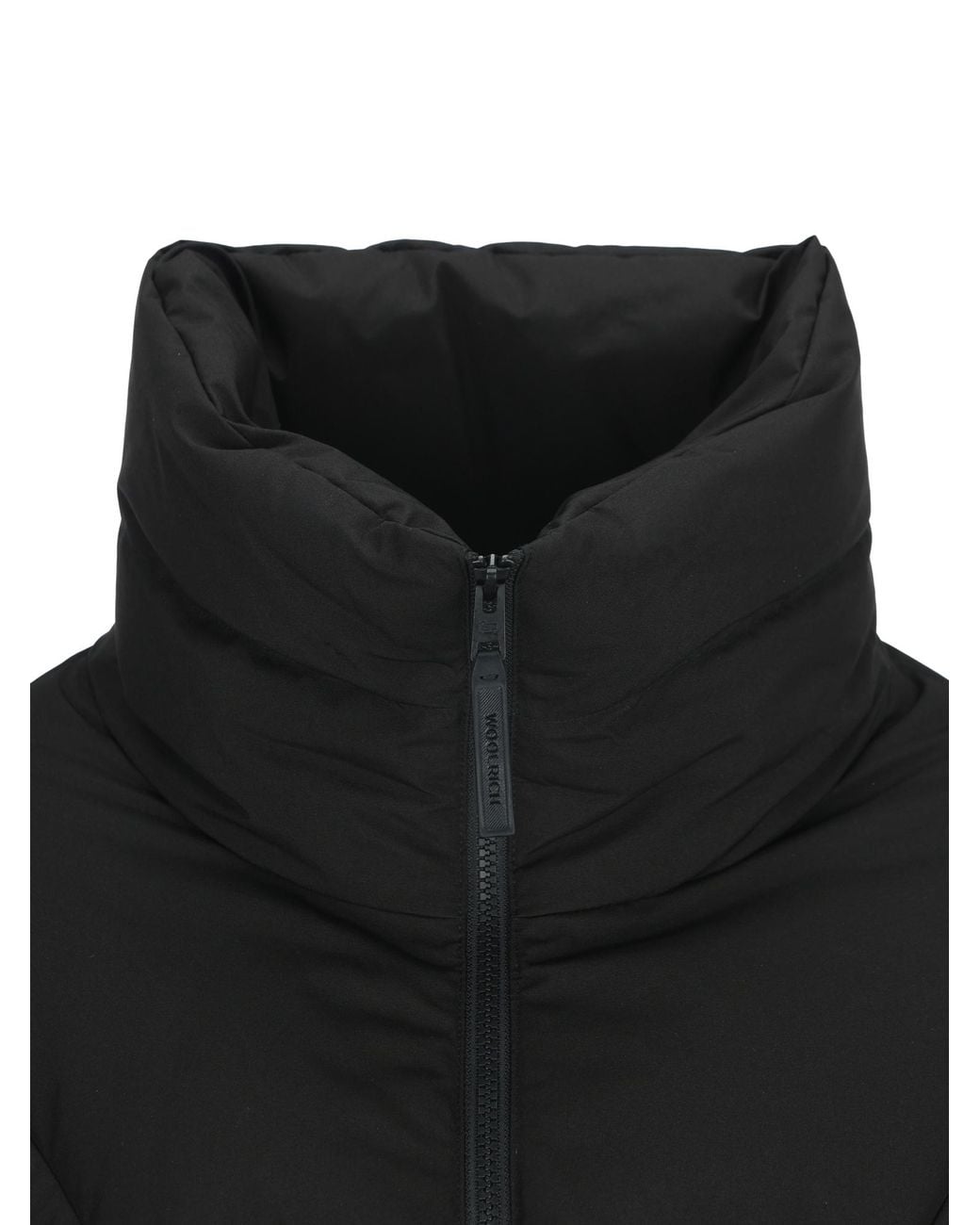 Woolrich Black Zippered Stand-Up Collar Down Jacket