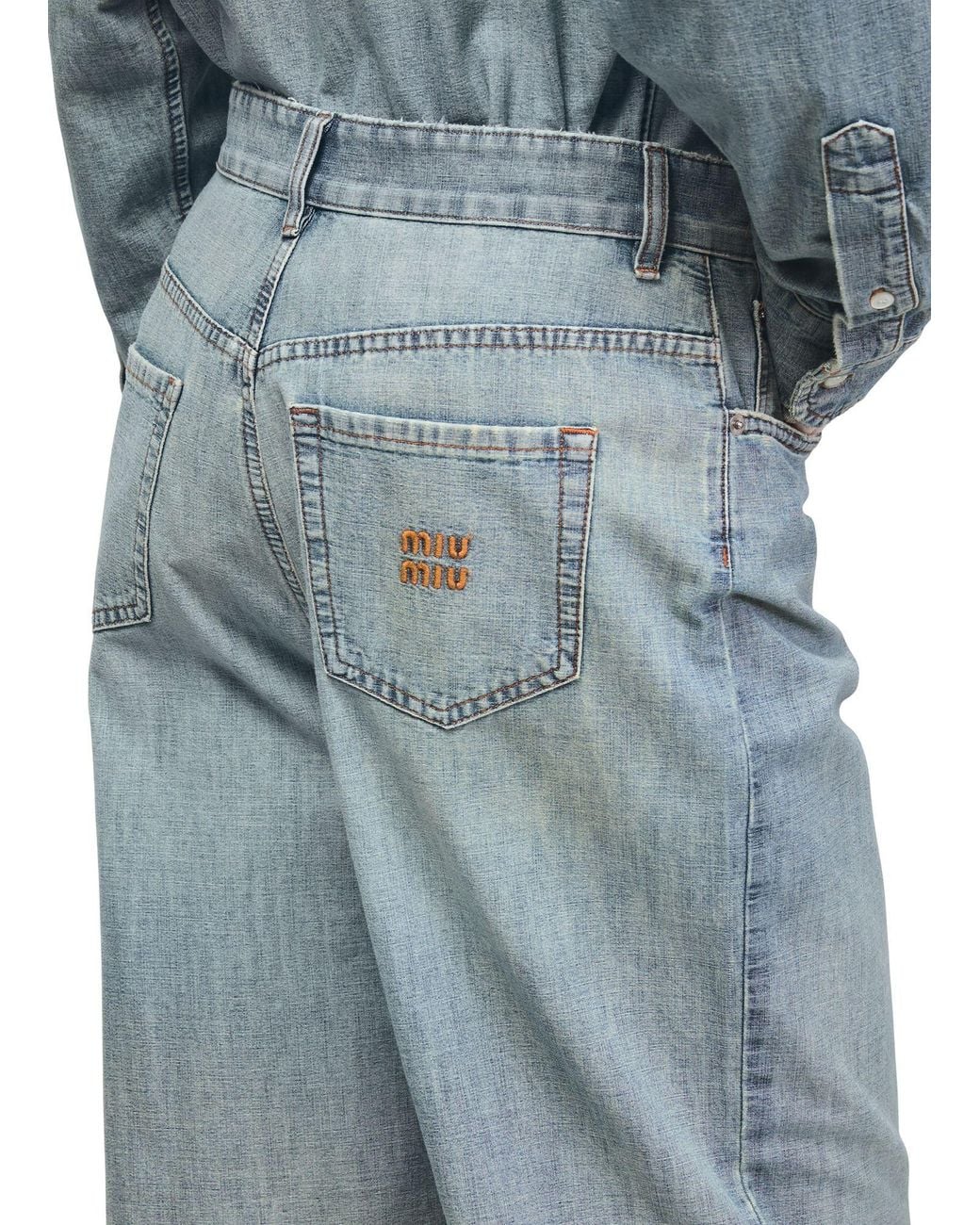 Miu Miu Blue Belt Loop Jeans