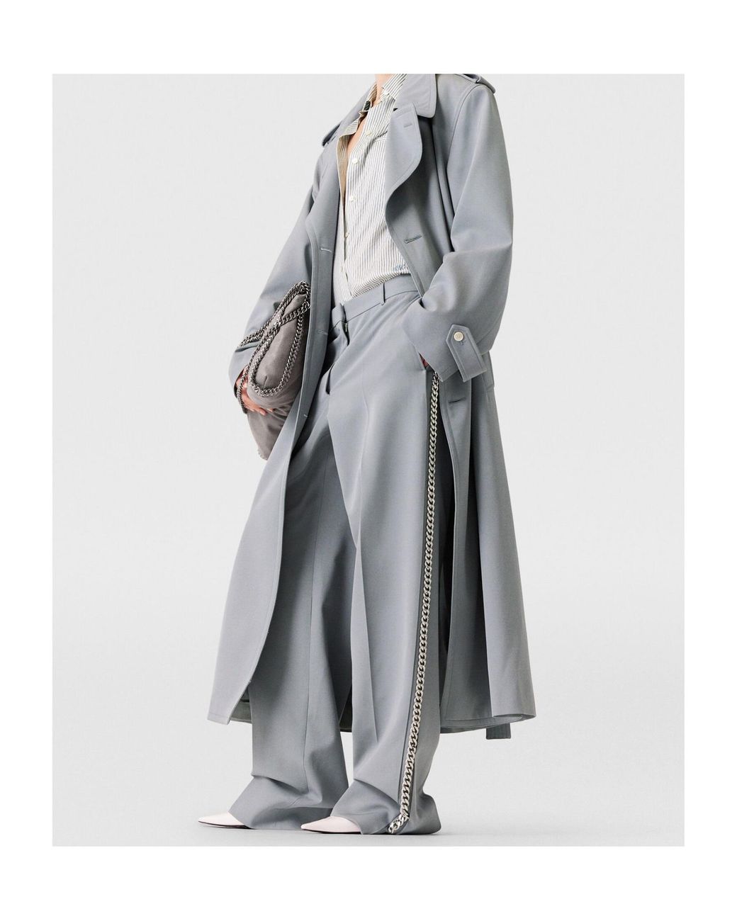 Stella McCartney Gray Low-Rise Straight-Leg Trousers