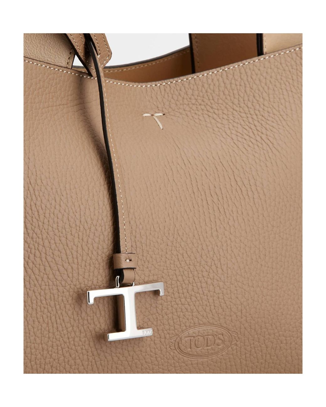 Tod's Brown Logo Plaque Top Handle Bag