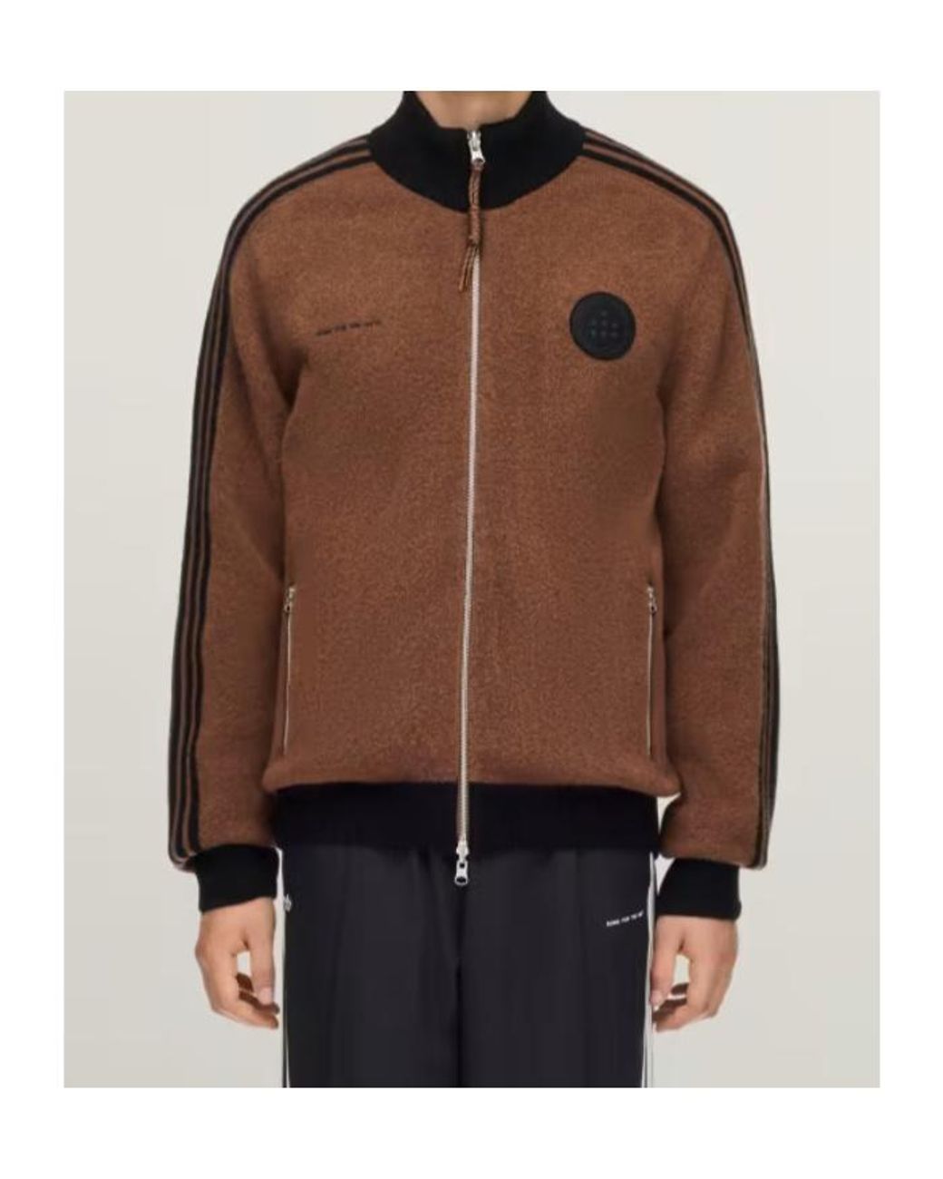 Adidas Originals Brown X Song For The Mute Logo Patch Zip-Up Jacket for men