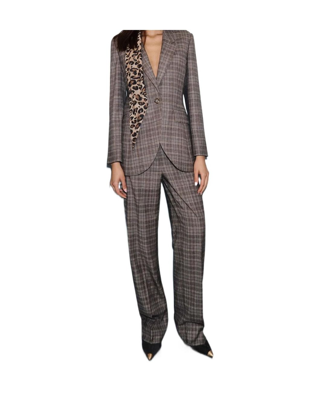 Marella Brown Pleated Casual Trousers