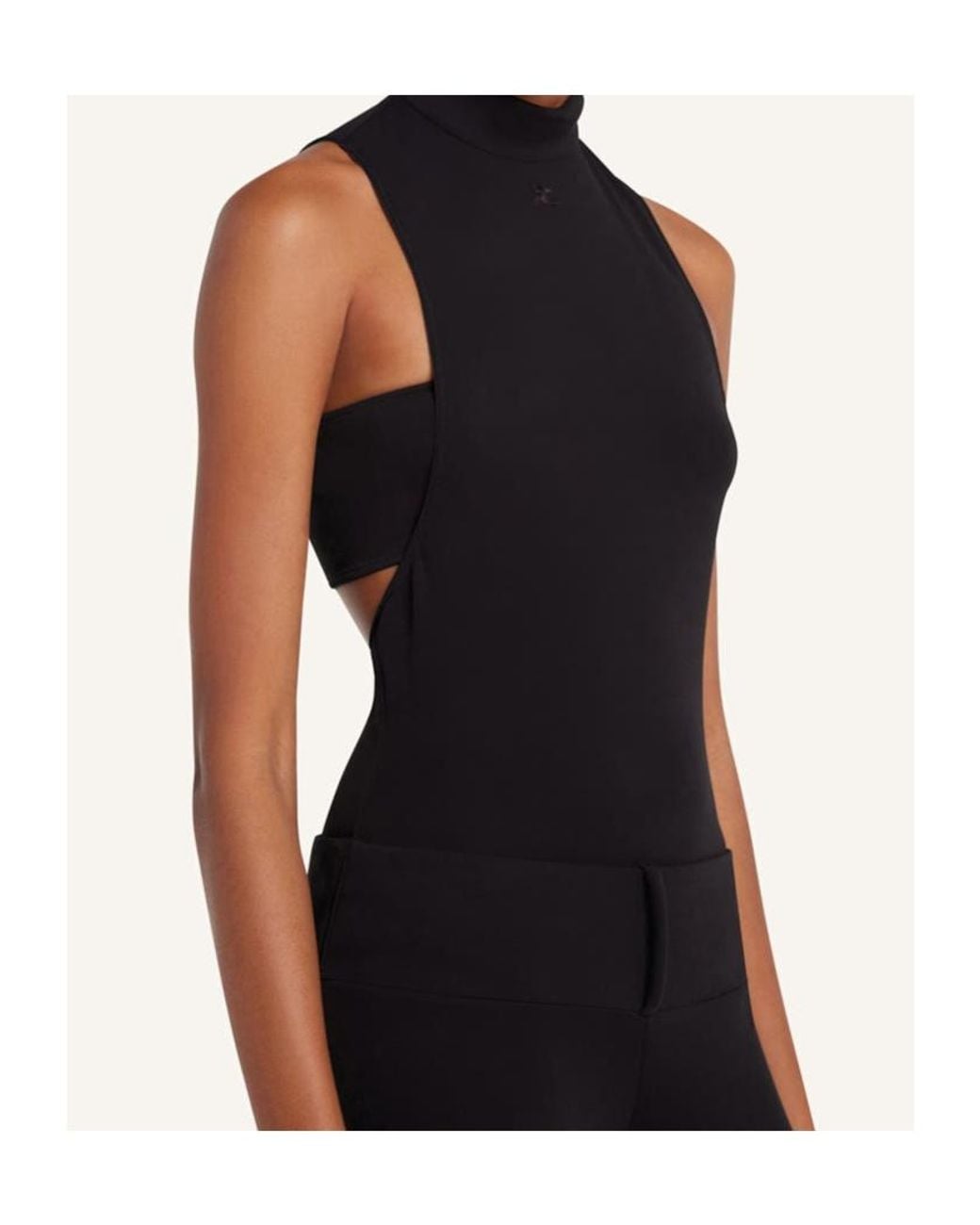 Courreges Black Mock-Neck Bodysuit