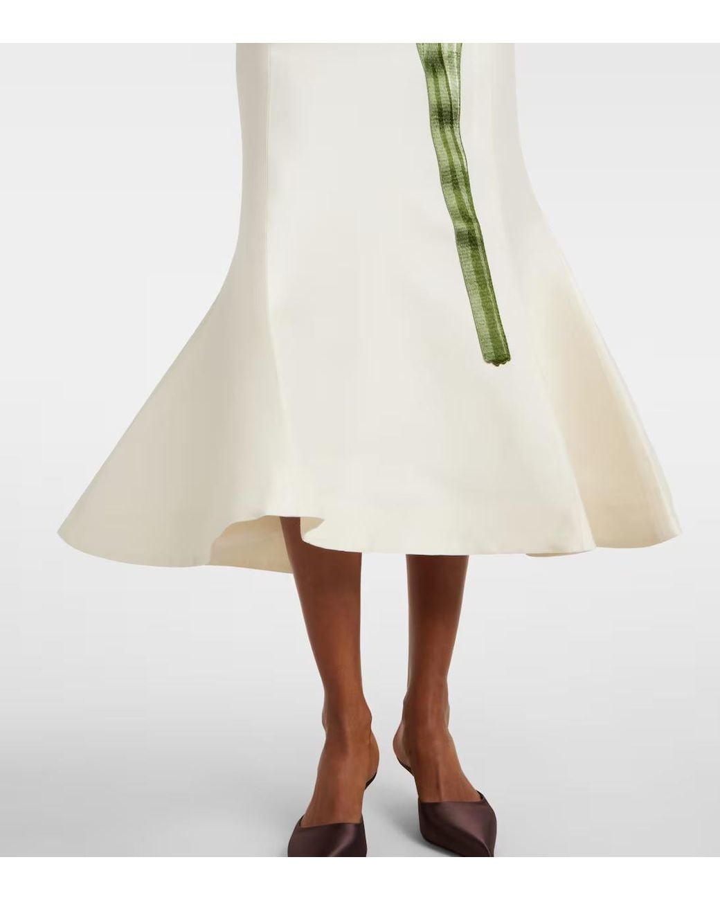 Leo White Regina Floral Wool And Silk Midi Dress