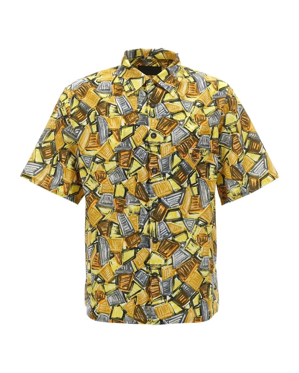Prada Yellow 'Batista Triangl' Shirt for men