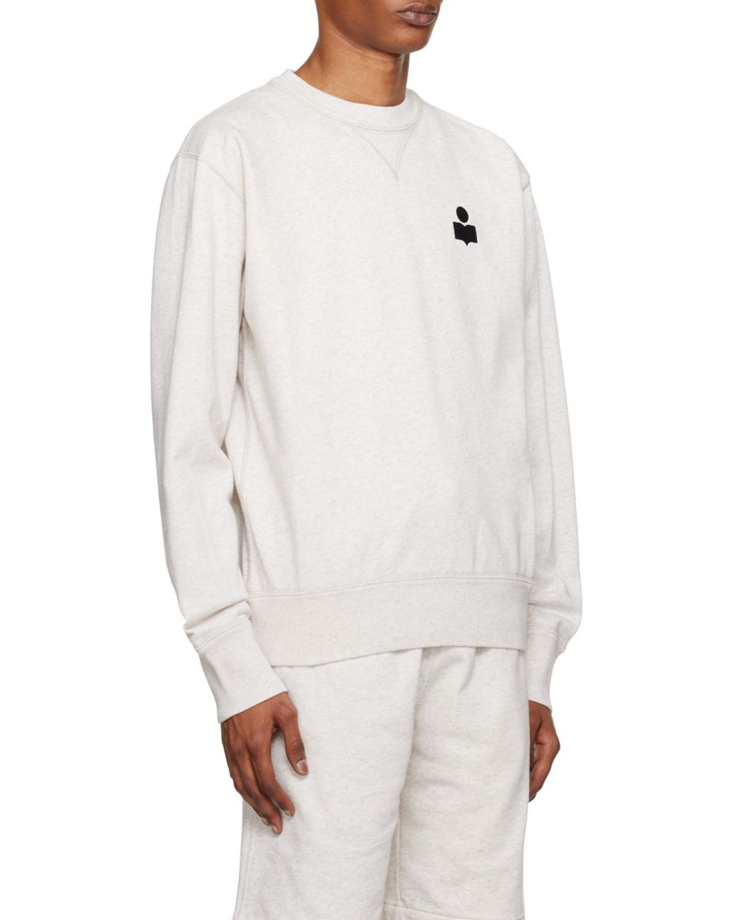 Isabel Marant White Logo Printed Crewneck Sweatshirt for men