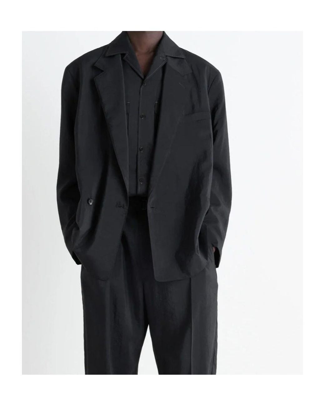 Lemaire Black Single-Breasted Blazer for men