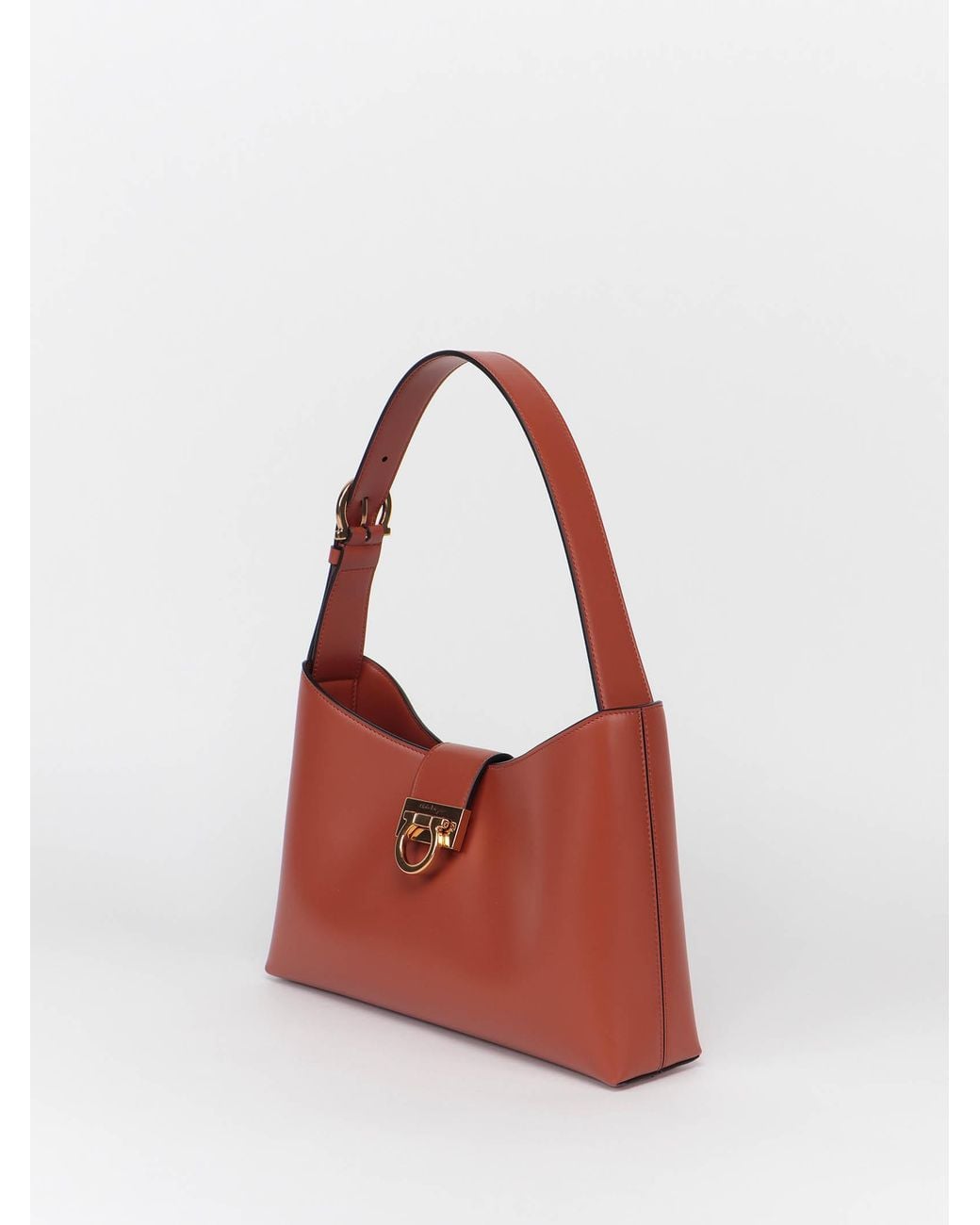 Ferragamo Red Gancini Flip-Lock Shoulder Bag