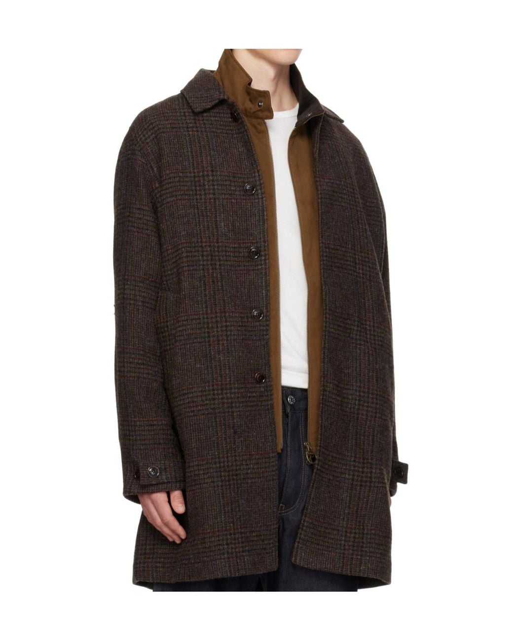 Barbour Brown Flannel Coat for men