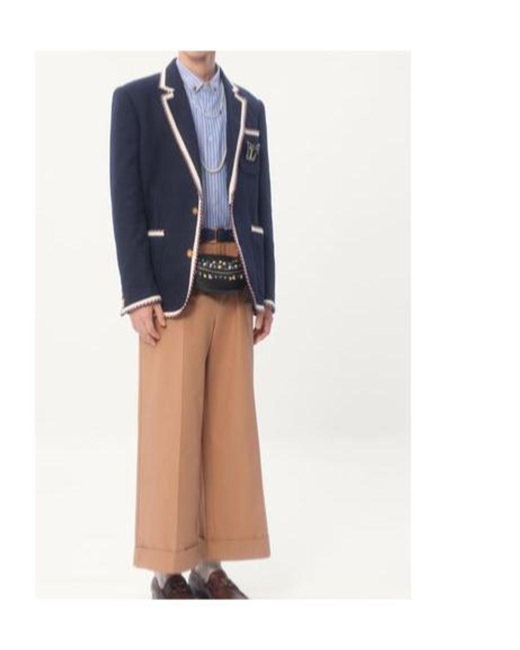 Valentino Blue Single-Breasted Straight-Hem Blazer for men