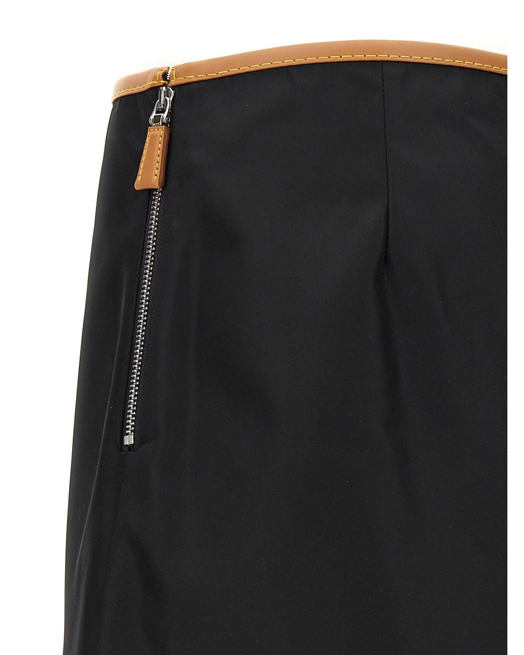 Prada Black Logo Plaque Skirt