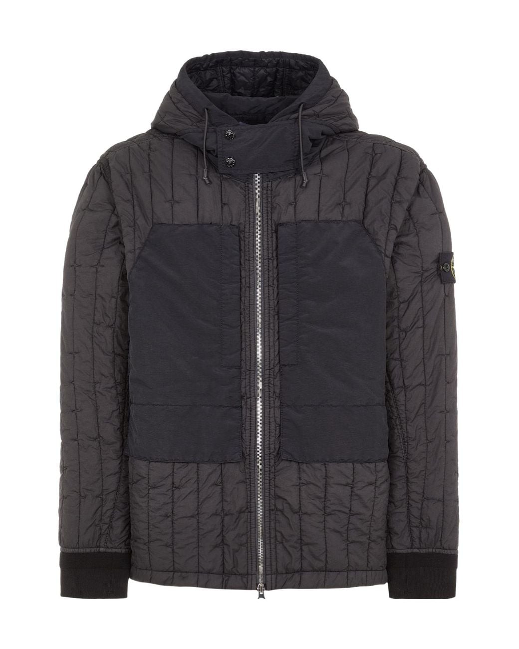 Stone Island Black Compass-Badge Quilted Jacket for men