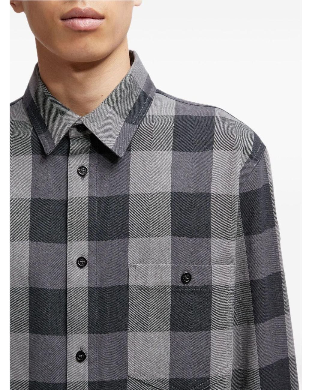 Moncler Gray X Mercedes-Benz By Nigo Plaid Cotton Shirt for men