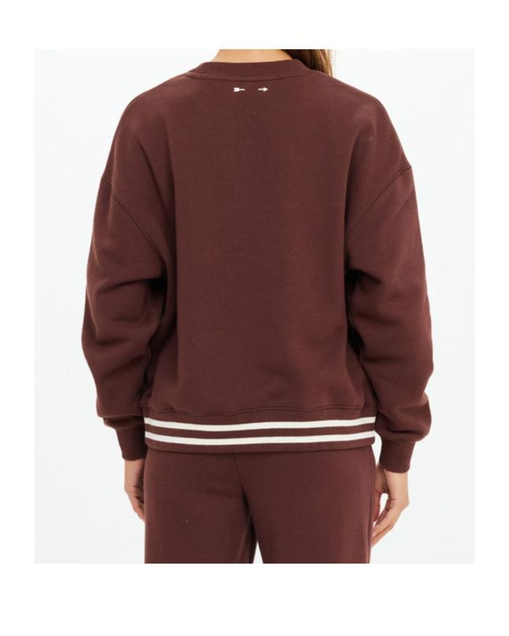 The Upside Red Toluca Striped Hem Sweatshirt