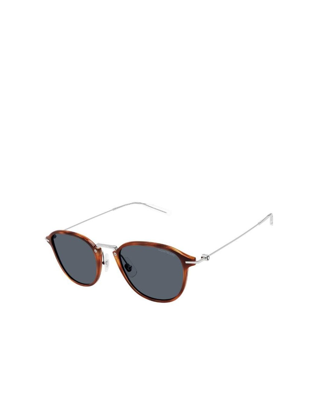 Montblanc Blue Eyewear Oval Frame Sunglasses for men