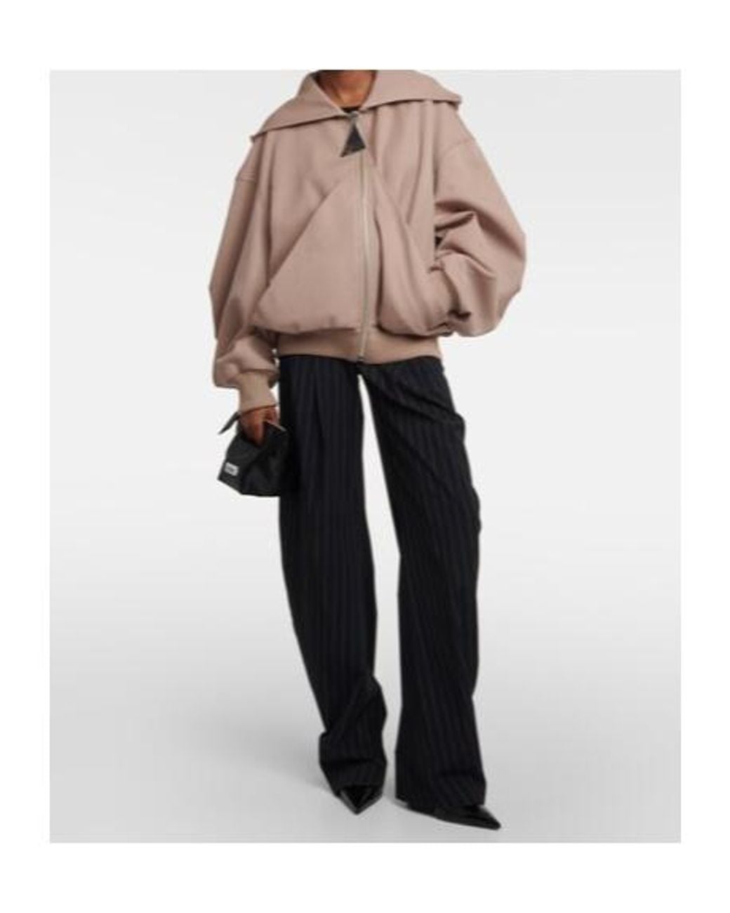 The Attico Natural Bomber Wool Gabardine Jacket