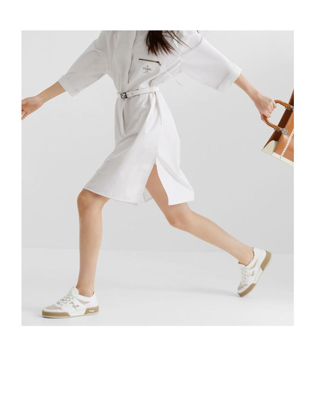 Fendi White Match Mesh Low Top Sneakers