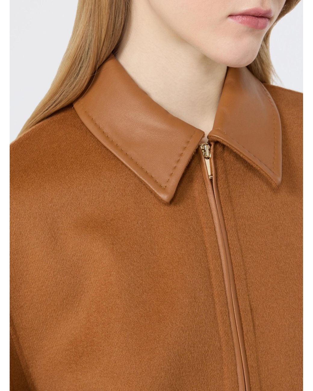 Max Mara Brown Studio Zip-Up Collar Jackets