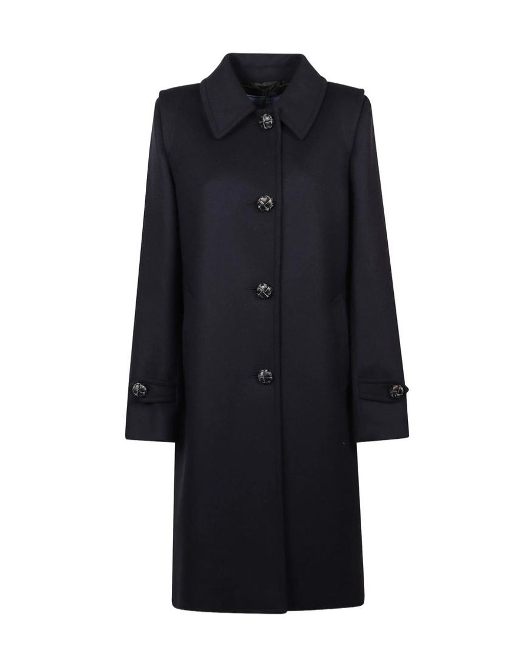 Prada Blue Single-Brested Long Sleeved Coat