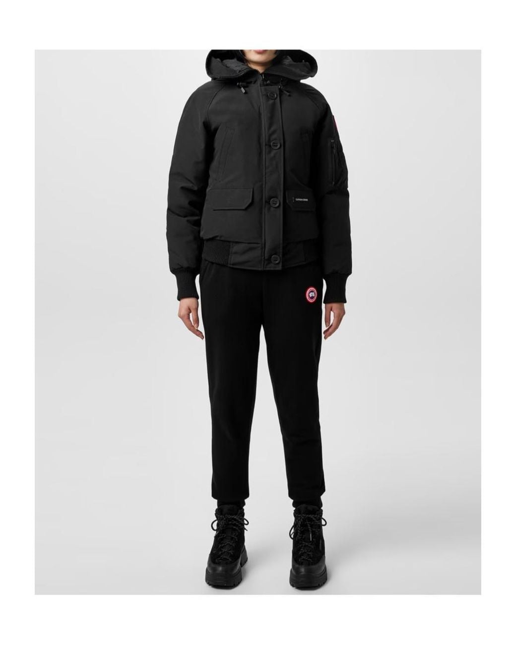 Canada Goose Black Logo Patch Down Jacket