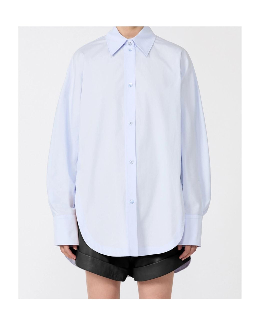 Max Mara Blue Sportmax Ovest Curved Hem Shirt