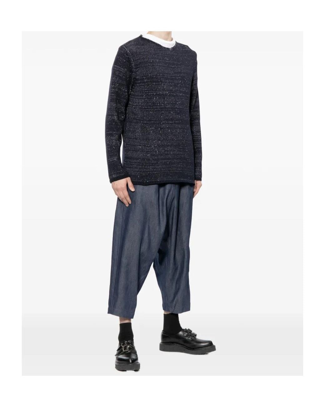 Comme des Garçons Blue Polka-Dot Long-Sleeve Sweater for men