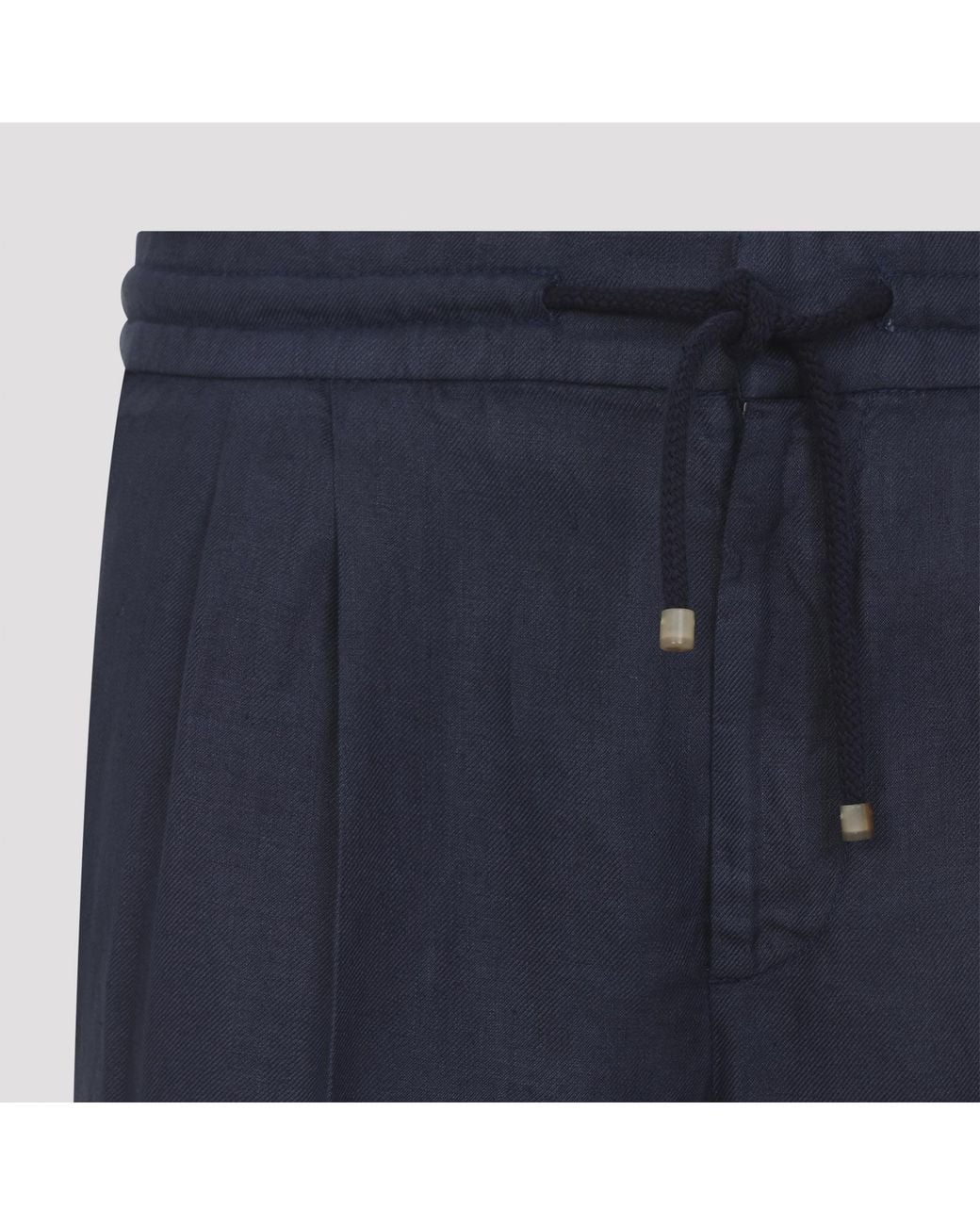 Brunello Cucinelli Blue Drawstring Tapered Pants for men