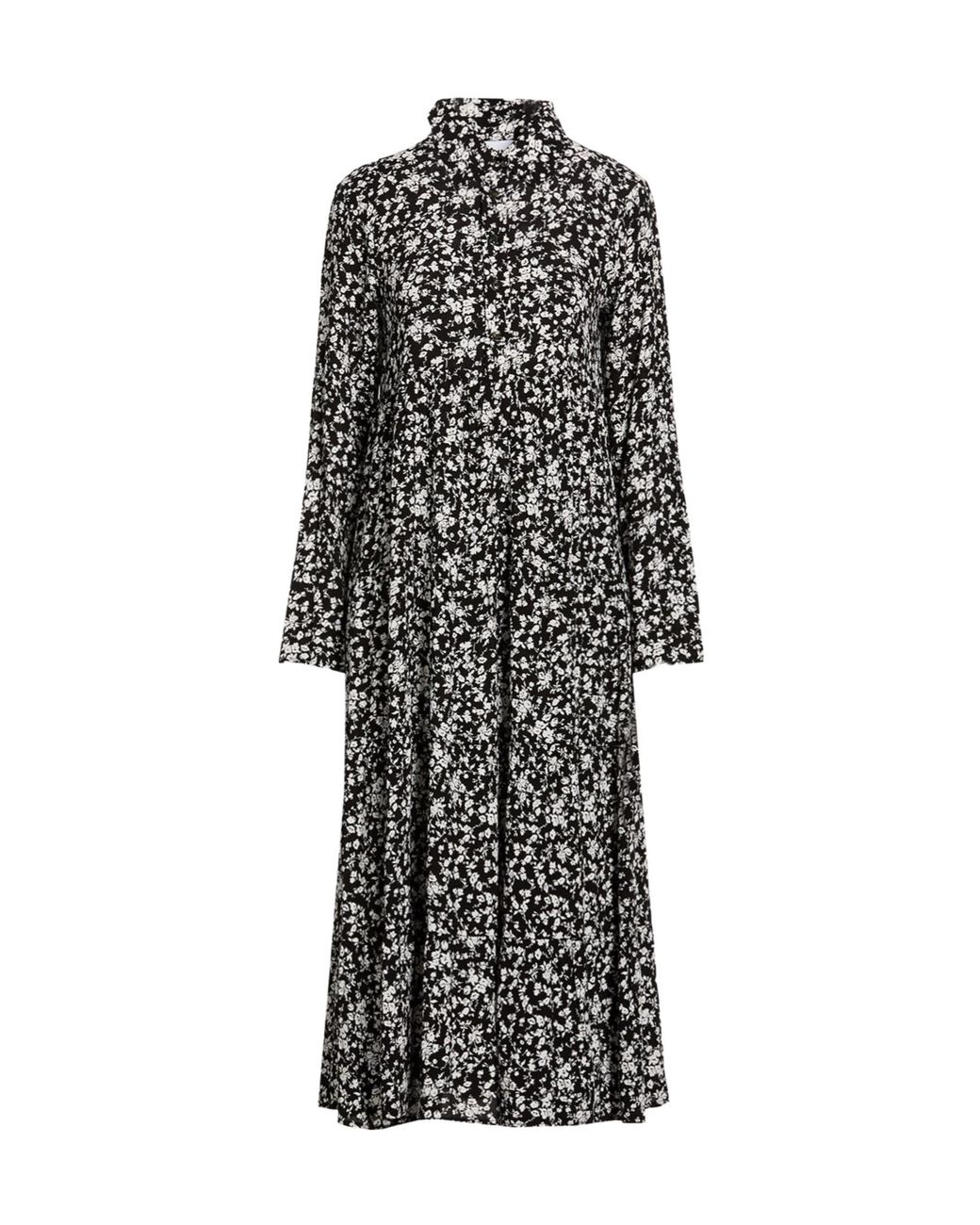 Ganni Gray Floral Pattern Dress