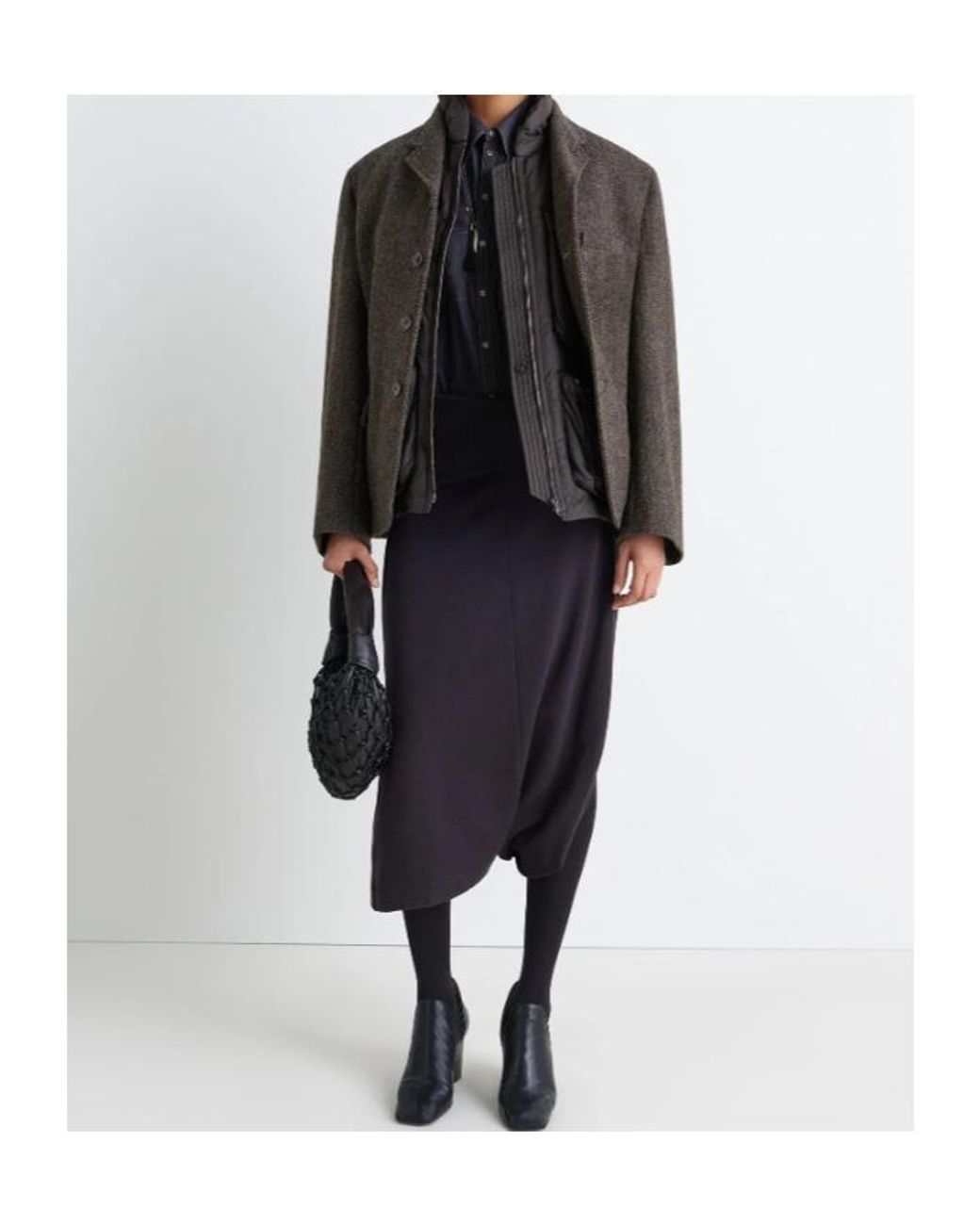 Lemaire Black Herringbone-Pattern Blazer