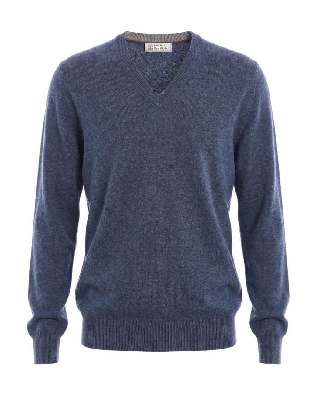 Brunello Cucinelli Blue Cashmere Sweater for men