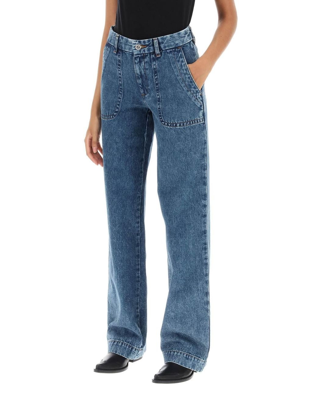 A.P.C. Blue Seaside High-Waist Flared Jeans