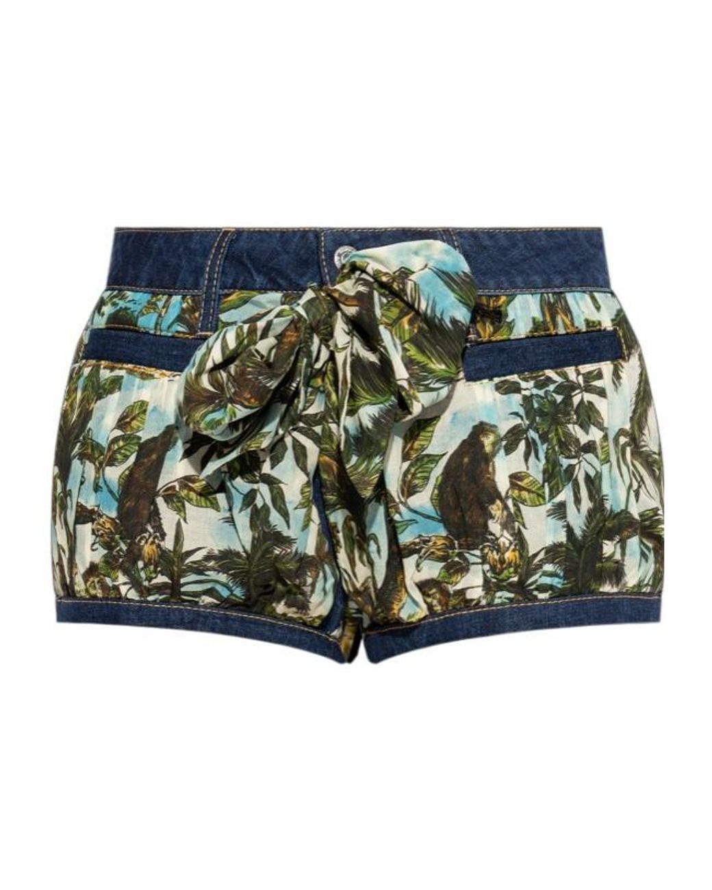 DSquared² Green Pattern-Printed Shorts