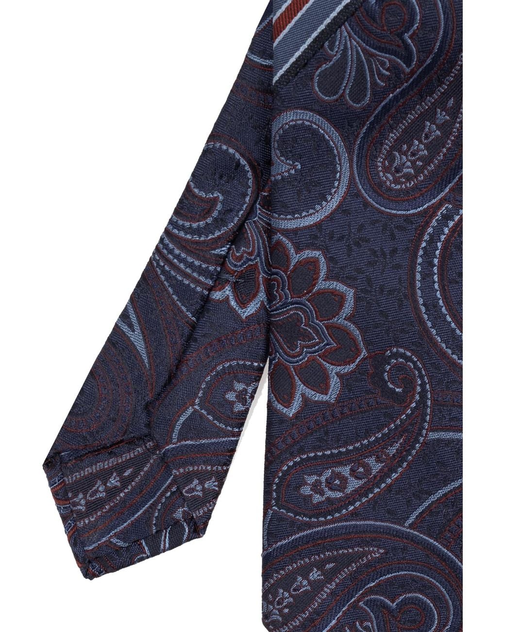 Etro Blue Pattern Embroidered Pointed-Tip Tie for men