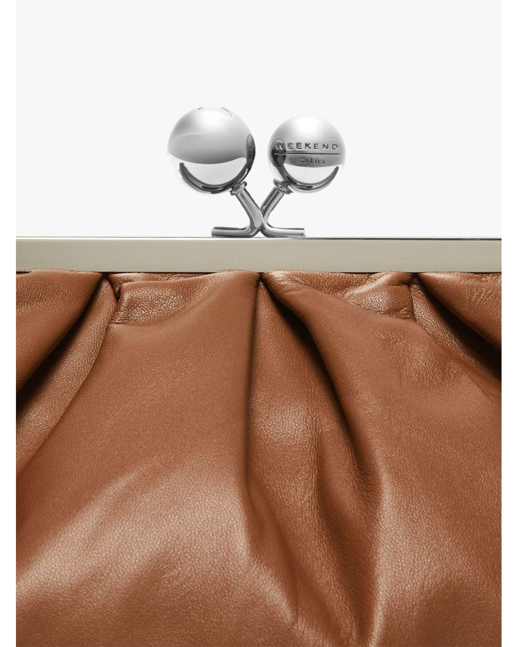 Weekend by Maxmara Brown Sphere Clasp Shoulder Bag