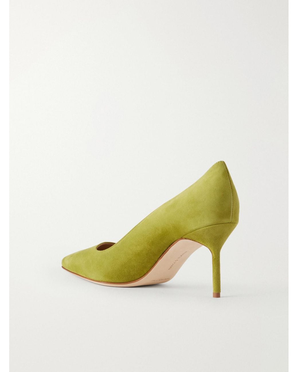 Manolo Blahnik Green Elegant Leather High Heels