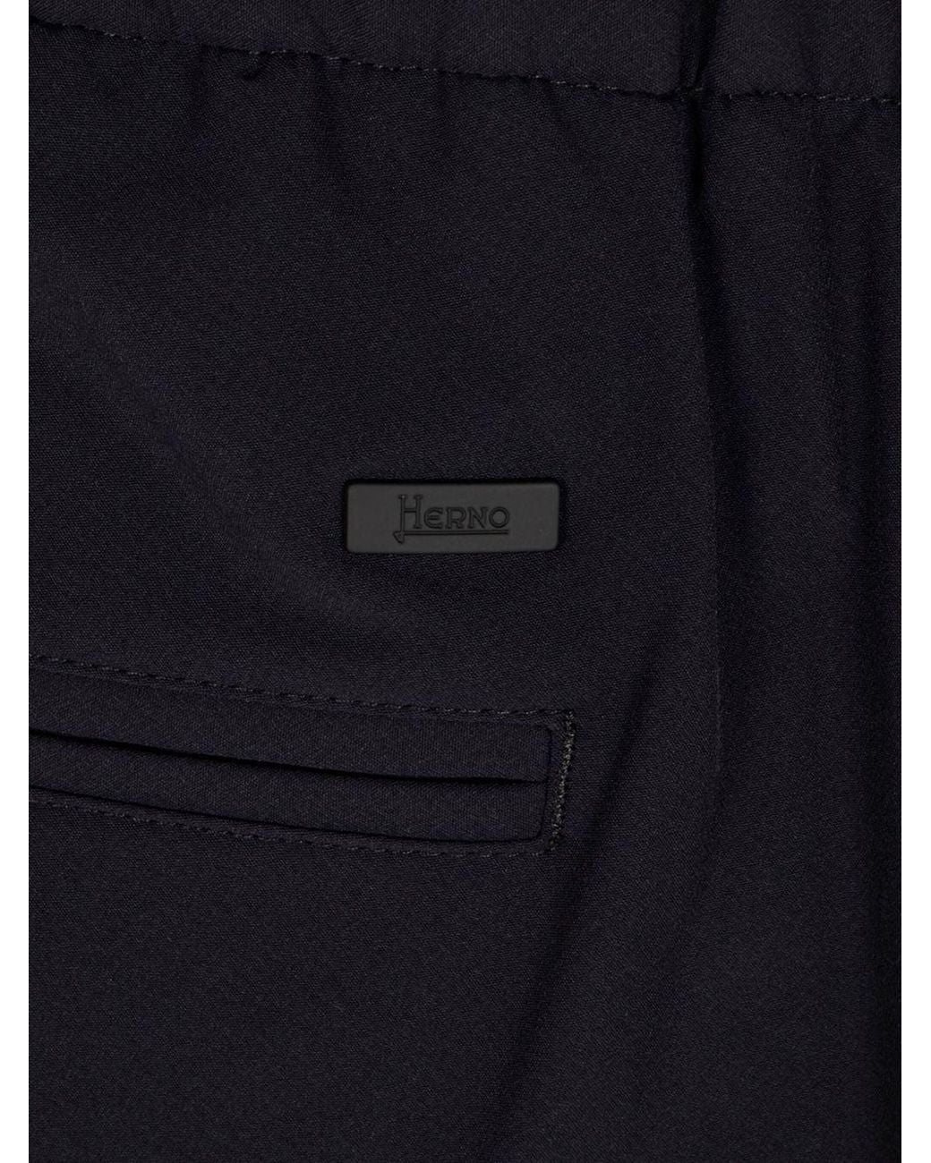 Herno Blue Drawstring Pleated Trousers for men