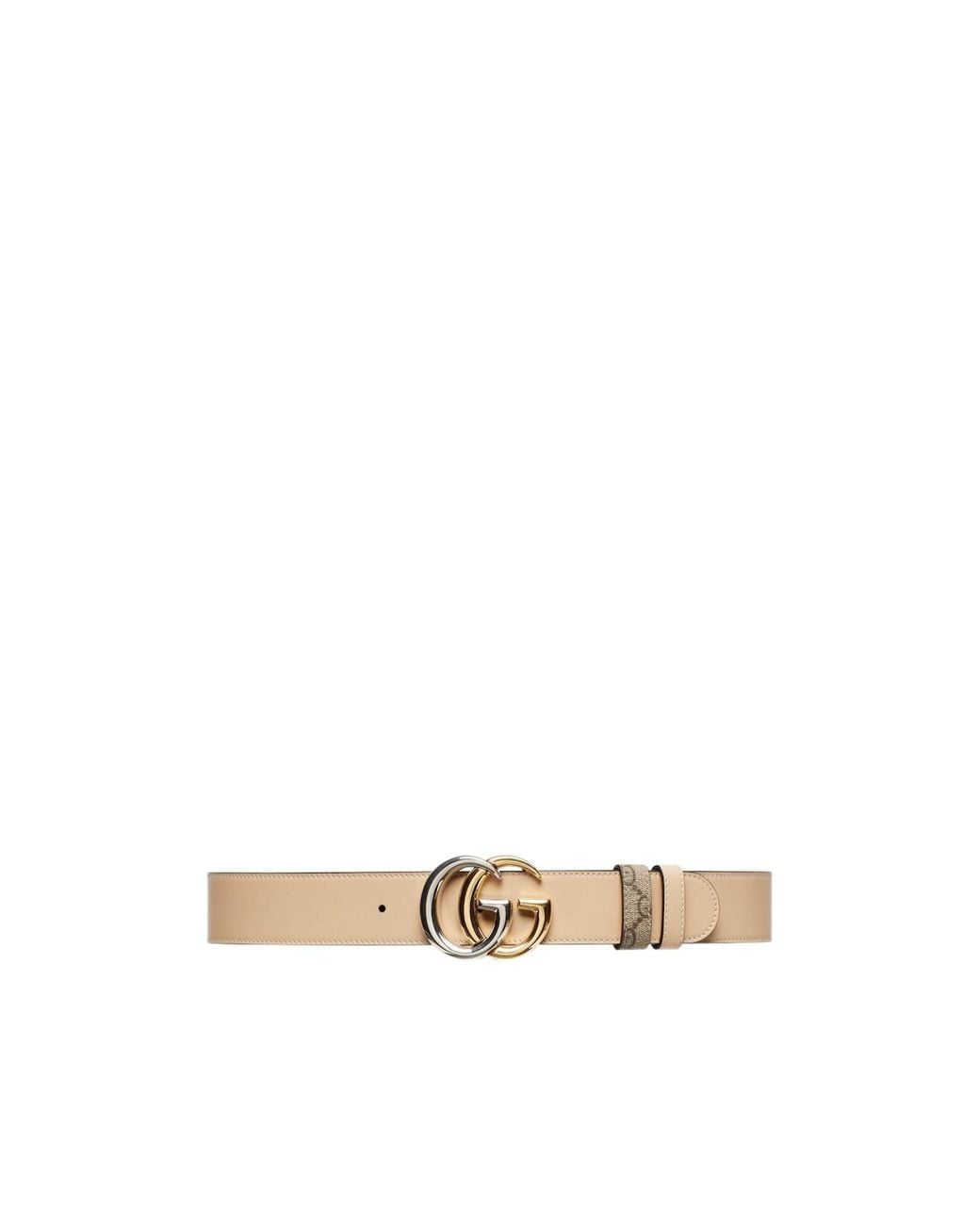 Gucci White Gg Supreme Belt